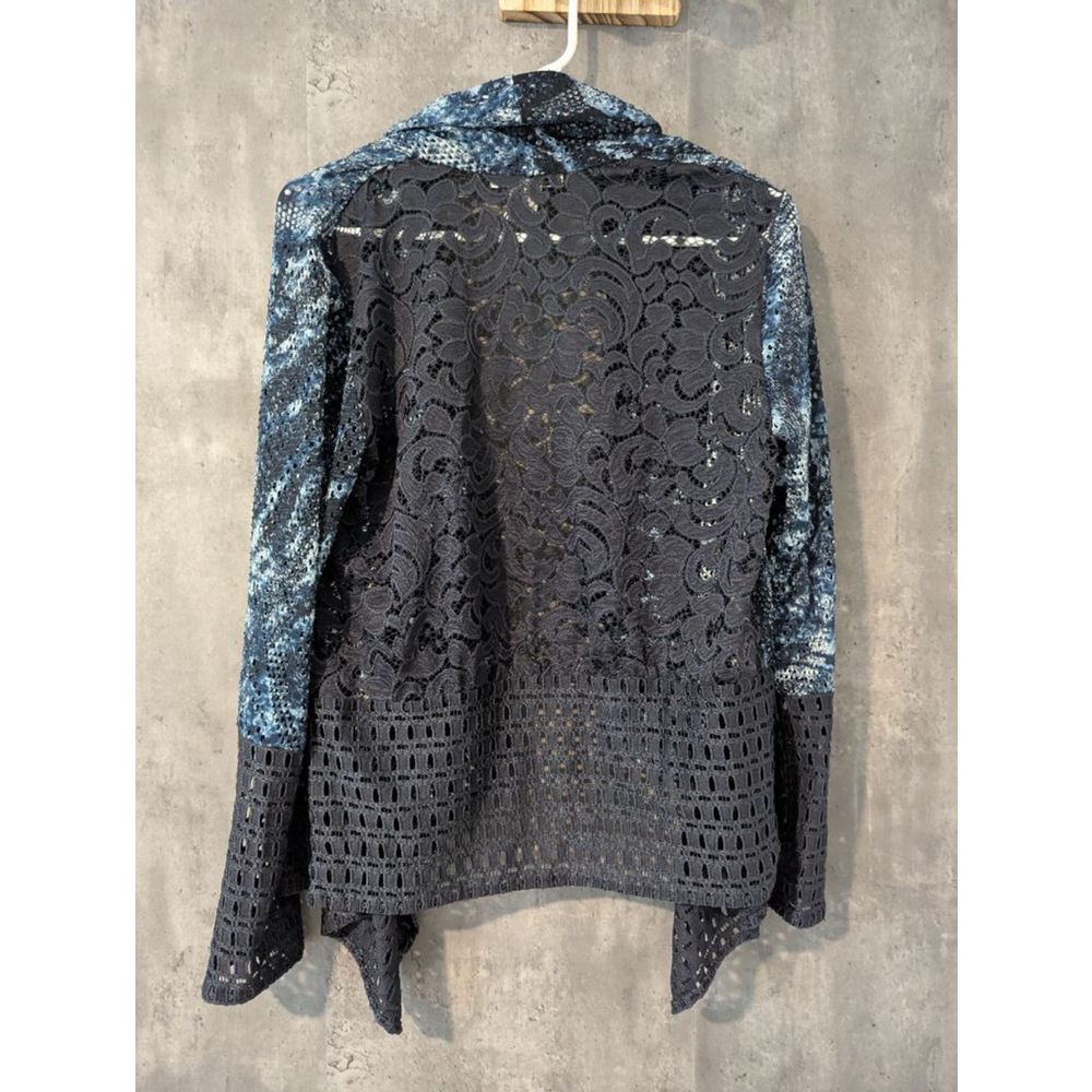 Women's Mona Leah Couture Cardigan Size S Blue Black - Picture 9 of 10